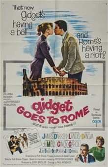 1963 "Gidget Goes to Rome" Original 1 Sheet Movie Poster